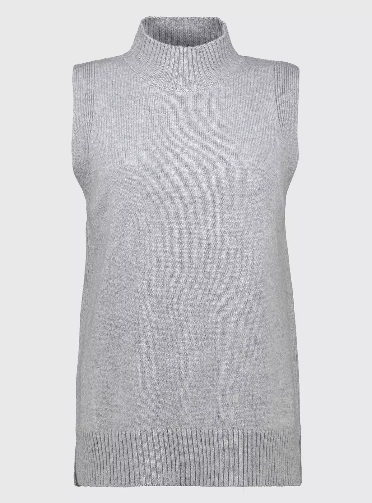 Grey High Neck Coord Knitted Vest Top With Wool - 16 1 Grey High Neck Coord Knitted Vest Top With Wool - 16