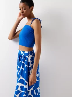 For All The Love Linen Tie Shoulder Coord Cami 8 -Simply Be Shop tuc142949289 Blue R Z004A 1