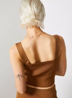 For All The Love Brown Cropped Knitted Co-ord Cami 14 -Simply Be Shop tuc143285331 Brown R Z004A 1