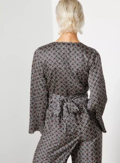 For All The Love Border Printed Satin Co-ord Wrap Top 8 -Simply Be Shop tuc143291520 Multi20Coloured R Z003A 1