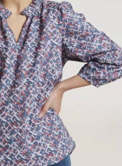 THOUGHT Kalina Hemp Printed Blouse 6 -Simply Be Shop tuc143340758 Blue R Z002A