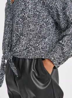 Mono Printed Tie Hem Blouse 22