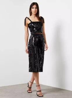 For All The Love Black Sequin Cami Top 16 7 For All The Love Black Sequin Cami Top 16 -Simply Be Shop tuc143615011 Black R Z005A