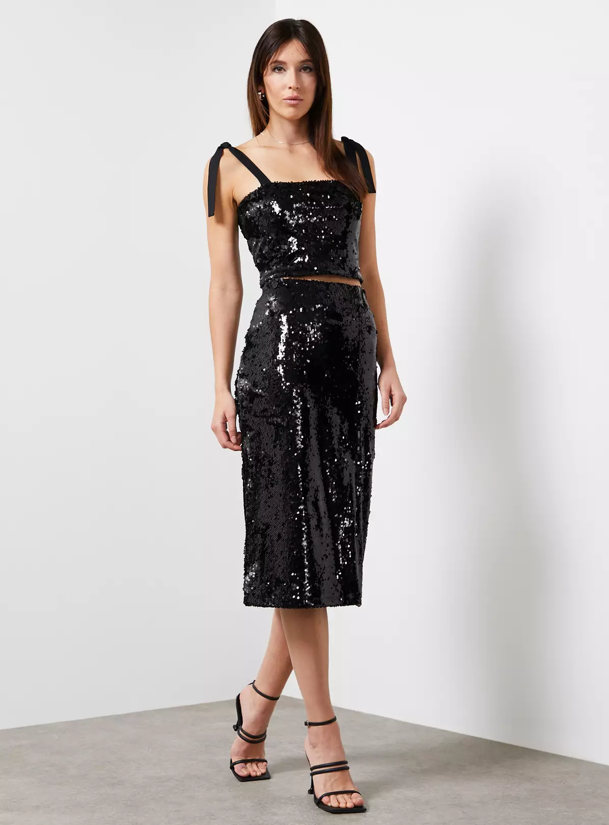 For All The Love Black Sequin Cami Top 16 3 For All The Love Black Sequin Cami Top 16 - Image 3