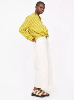 Yellow Twist Front Stripe Shirt 14 -Simply Be Shop tuc143640742 Yellow R Z002A