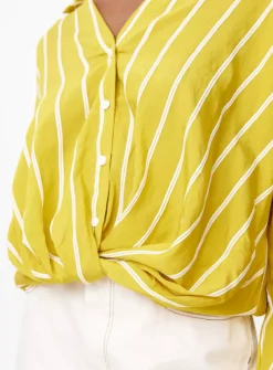 Yellow Twist Front Stripe Shirt 14