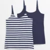 MATERNITY Nursing Navy & Stripe Cami Top 2 Pack 16