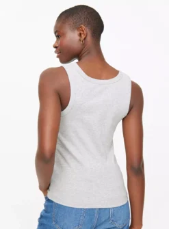 Grey Classic Ribbed Vest Top 14 -Simply Be Shop tuc143877150 Grey R Z004A
