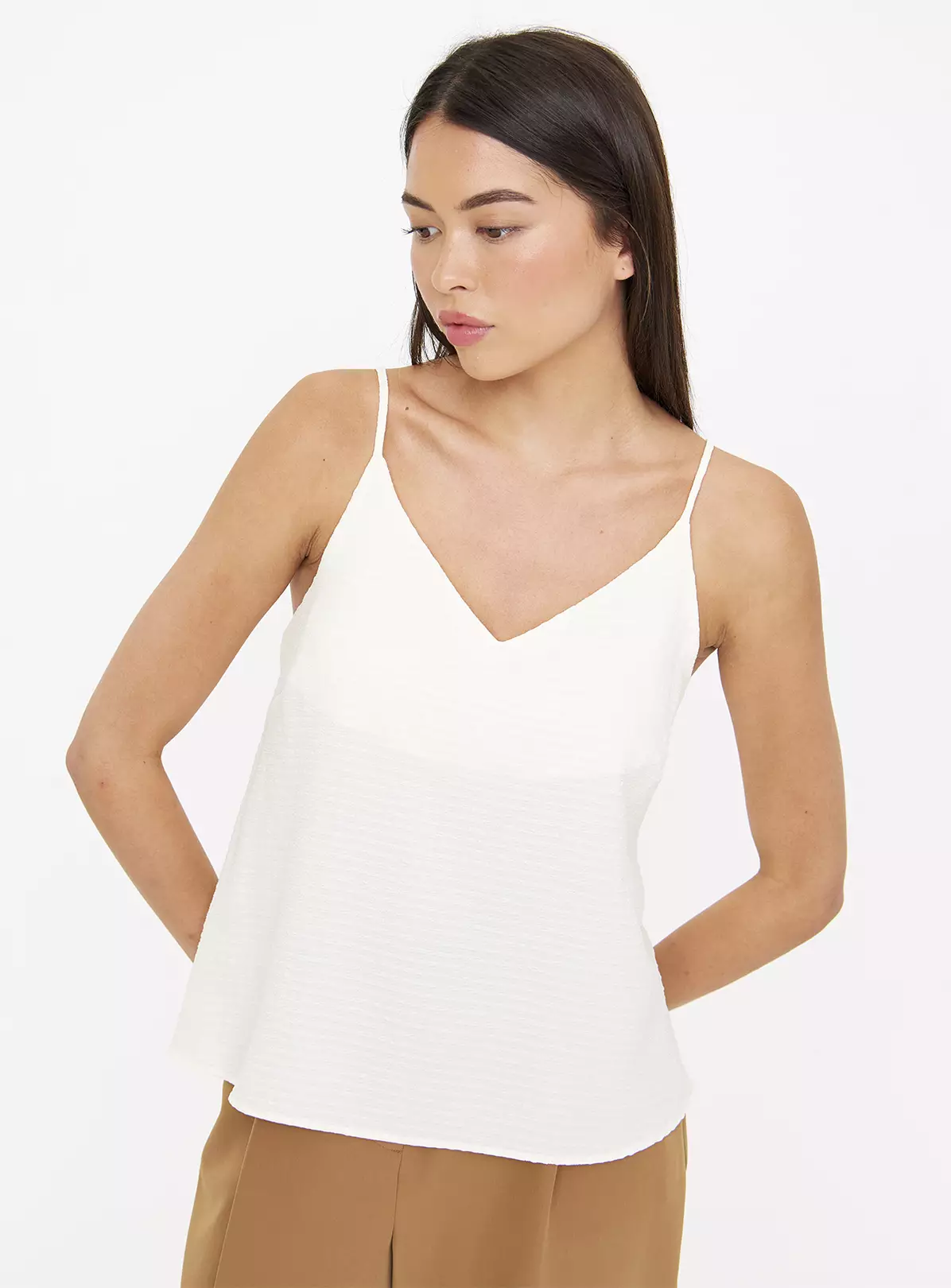 Cream Textured Cami Top 16 2 Cream Textured Cami Top 16 - Image 2