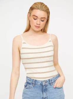Khaki Stripe Cami Vest Top 2 Pack 22 -Simply Be Shop tuc143963795 Multi20Coloured R Z002A
