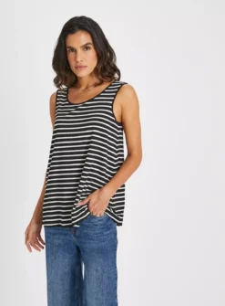 Mono Stripe Longline Vest Top 10 -Simply Be Shop tuc143981838 Mono R Z001A