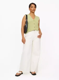 Green Soft Touch Button-Through Vest14