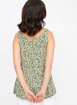 Khaki Ditsy Vest Top 18 -Simply Be Shop tuc144205451 Khaki R Z004A