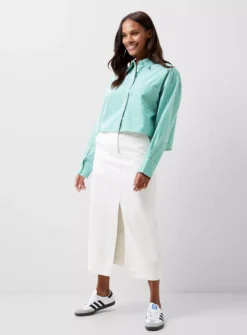 FRENCH CONNECTION Alissa Stripe Cropped Shirt XS