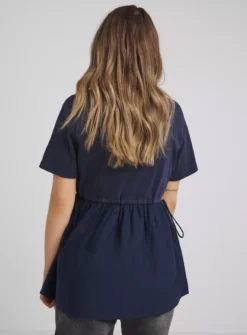 SIMPLY BE Jersey Poplin Mix Drawstring Waist Smock Top 10