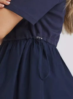 SIMPLY BE Jersey Poplin Mix Drawstring Waist Smock Top 10 -Simply Be Shop tuc144319942 Navy R Z004A