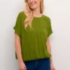 KAFFE Amber Round Neck Short Sleeve Blouse Green 16