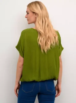 KAFFE Amber Round Neck Short Sleeve Blouse Green 16 -Simply Be Shop tuc144626619 Green R Z002A 1