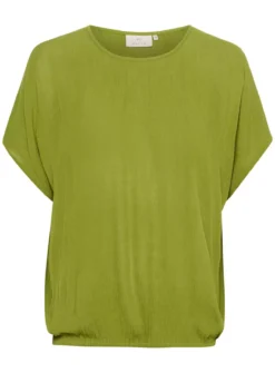 KAFFE Amber Round Neck Short Sleeve Blouse Green 16 -Simply Be Shop tuc144626619 Green R Z004A 1