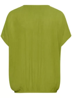 KAFFE Amber Round Neck Short Sleeve Blouse Green 16 -Simply Be Shop tuc144626619 Green R Z005A 1