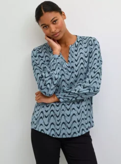 KAFFE Mira Printed V Notch Neck Blouse Multi 16 -Simply Be Shop tuc144672762 Multi20Coloured R Z001A